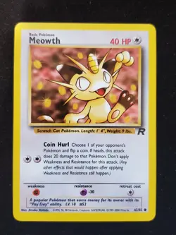 Meowth - 62/82 - Team Rocket Unlimited - Pokemon Card - NM/LP - Image 2