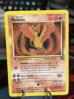 Moltres 27/62 Fossil Non Holo Rare Pokemon Card HP - Image 1