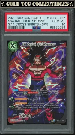 PSA 10 ⭐ SS4 Bardock SPR Cross Spirits Card DBS DBZ Z Heroes - Image 1