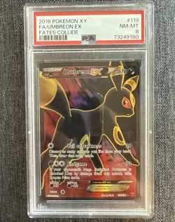 Pokemon TCG Umbreon EX XY Fates Collide Card 119/124 PSA 8 - Image 1