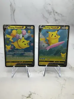 Flying Pikachu V & VMAX, Surfing Pikachu V & VMAX, Pokemon Cards (4 CARD LOT) - Image 2