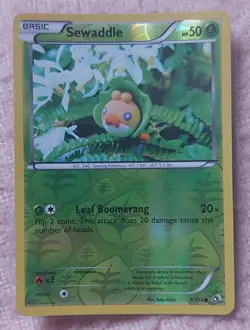 Sewaddle 9/113 Legendary Treasures Reverse Holo Pokemon Card - Image 1