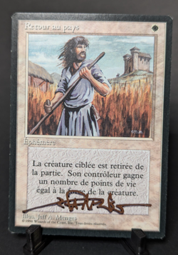 Swords to Plowshares French Black Border LP Signed Jeff A. Menges MTG - Image 1