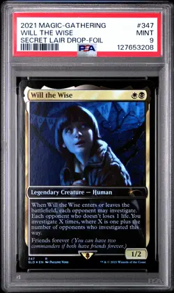2021 MTG SECRET LAIR DROP FOIL #347 WILL THE WISE PSA 9 - Image 1