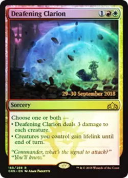 Moderate Play, English MTG Foil Deafening Clarion - Foil - Prerelease Promo Guil - Image 1