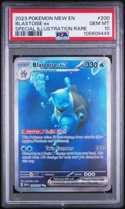 2023 POKEMON MEW EN-151 SPECIAL ILLUSTRATION RARE #200 BLASTOISE EX PSA 10 - Image 1