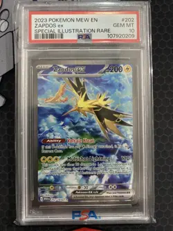 Pokemon Zapdos ex 202/165 SIR Scarlet & Violet 151 Holo SIR GEM MINT PSA 10 - Image 1