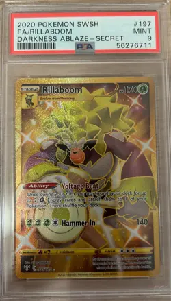Pokemon TCG - Darkness Ablaze Rillaboom Gold Secret 197/189 PSA 9 - Image 1