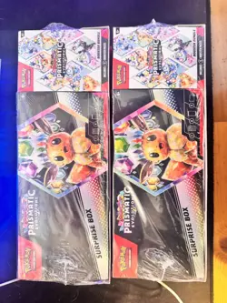 (2) Pokemon Sam's Club Prismatic Evolutions Surprise Box + Booster Bundle Lot - Image 1