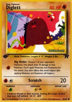 Damaged Diglett - 52/82 - Common - 1st Edition Pokemon Team Rocket - Image 1