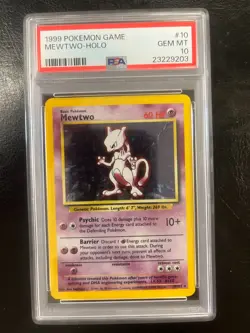 PSA 10 - Pokemon 1999 TCG Mewtwo Holo 10/102 Rare WOTC Base Set GEM MT Fresh PSA - Image 1