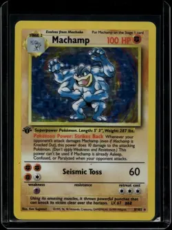 Pokemon TCG Machamp 8/102 Base Set 1st Edition Holo Rare MP - Image 1