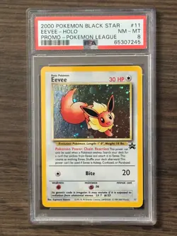 2000 Pokemon Eevee Holo BLACK STAR Promo Pokemon League #11 PSA8 # 65307245 - Image 3