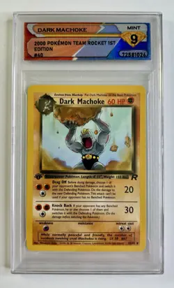 2000 Pokemon Team Rocket Dark Machoke 1st Edition #40/82 DSG Mint 9 - Image 1