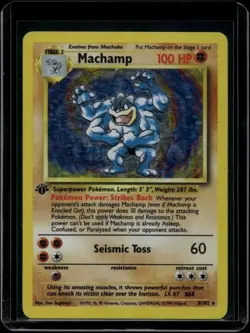 Pokemon TCG Machamp 8/102 Base Set 1st Edition Holo Rare HP - Image 1