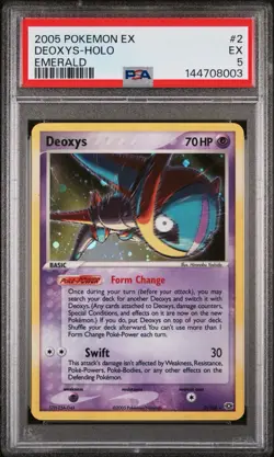 Pokemon TCG Deoxys Holo Rare Emerald 2/106 PSA 5 - Image 1