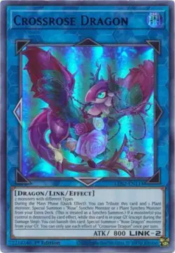 Crossrose Dragon (Purple) - LDS2-EN114 - Ultra Rare - 1st Edition x3 - Lightly P - Image 1