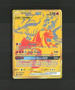 Reshiram & Charizard GX SM247 Full Art Black Star Promo Holo Pokemon Card NM - Image 1