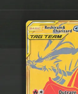 Reshiram & Charizard GX SM247 Full Art Black Star Promo Holo Pokemon Card NM - Image 3