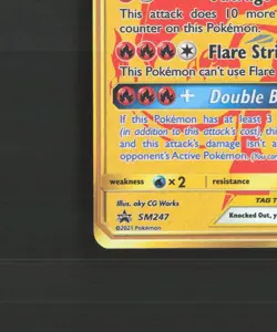 Reshiram & Charizard GX SM247 Full Art Black Star Promo Holo Pokemon Card NM - Image 5