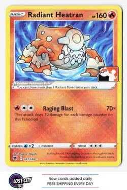 Radiant Heatran 027/189 - Prize Pack Series Cards Radiant Rare NM - Image 1