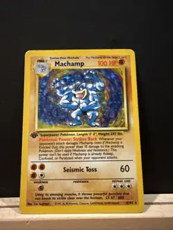 Pokemon TCG Machamp Holo Unlimited Rare 1st Edition Card 8/102 Base Set - Image 2