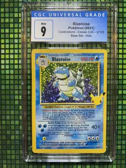 Pokemon Celebrations Holo Rare Blastoise 2/102 CGC 9 Mint - Image 2