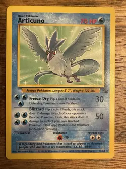 Pokemon TCG - Articuno 17/62 Non-Holo - Fossil - WOTC - Light Play/Near Mint - Image 1