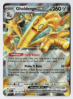 Gholdengo ex - 139/182 - SV04: Paradox Rift Pokemon Double Rare Holo NM - Image 1