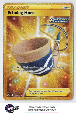 Echoing Horn (Secret) 225/198 - SWSH06: Chilling Reign Gold Rare NM - Image 1