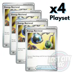 x4 Energy Retrieval 082/086 (Playset) - White Flare - x4 Playset Pokemon TCG NM - Image 1