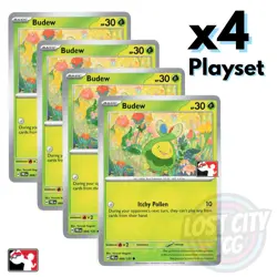 4x Budew 004/131 - Prize Pack Series Stamped - x4 Playset Pokemon TCG NM - Image 1