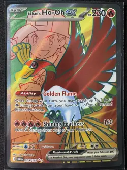 Pokemon TCG Ethan's Ho-Oh EX Ultra Rare Full Art Destined Rivals 209/182 - Image 1