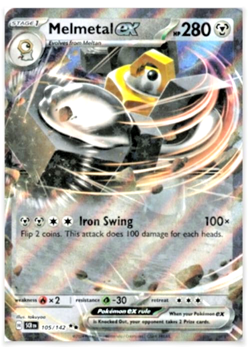 Melmetal ex - 105/142 Stellar Crown Double Rare Pokemon TCG Near Mint NM Holo - Image 1