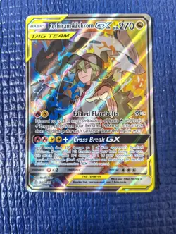 Pokemon TCG Reshiram Zekrom GX Cosmic Eclipse Card #222/236 Ultra Rare - Image 1