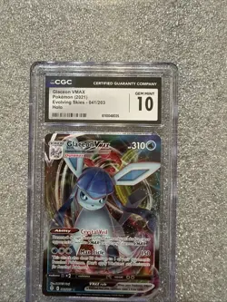 GLACEON VMAX Evolving Skies Holo Rare #041/203 CGC 10 Pokemon Graded Gem Mint - Image 2