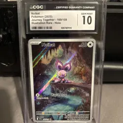 Pokemon English Noibat 169/159 2025 Journey Together Holo Grade GEM MINT 10 - Image 1