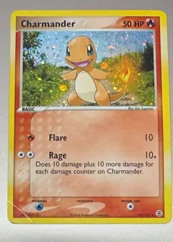 POKEMON TCG CHARMANDER 113/112 FIRERED AND LEAFGREEN RARE HOLO LP DECENT - Image 1