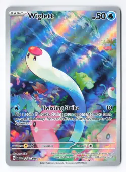 Wiglett 206/198 - Pokemon Scarlet & Violet Base Illustration Rare IR Holo NM - Image 1