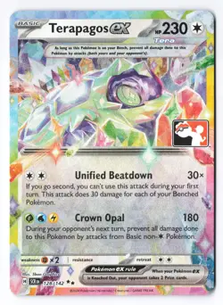 Terapagos ex 128/142 - Pokemon Prize Pack Series Stellar Crown Rare Holo Foil NM - Image 1