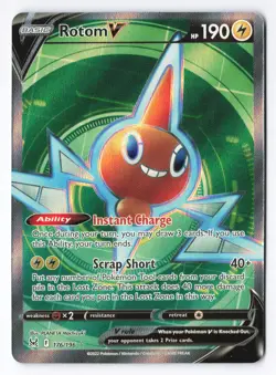 Rotom V 176/196 - Pokemon TCG Lost Origin Full Art Ultra Rare Holo Foil NM - Image 1