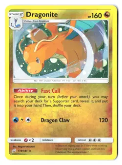 Dragonite 119/181 - Pokemon TCG Sun & Moon Team Up Promo COSMOS Holo Rare NM - Image 1