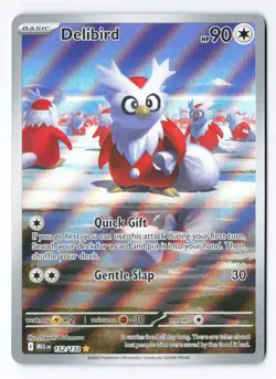 Delibird 152/132 - Pokemon Mega Evolution Illustration Rare IR Full Art Holo NM - Image 1