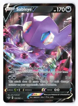 Sableye V 120/202 - Pokemon Sword & Shield Base Set Full Art Ultra Rare Holo NM - Image 1
