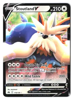 Stoutland V 116/159 - Pokemon Crown Zenith Sword & Shield Ultra Rare Holo NM - Image 1