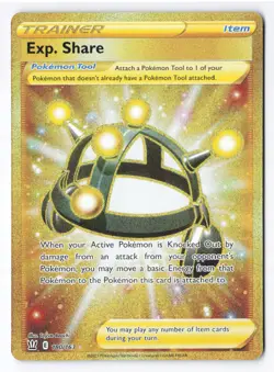Exp. Share 180/163 - Pokemon Battle Styles Gold Secret Rare Full Art Holo NM - Image 1