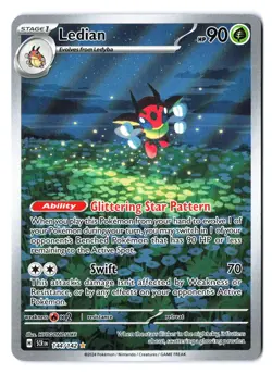 Ledian 144/142 - Pokemon Stellar Crown Illustration Rare IR Full Art Holo NM - Image 1