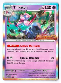 Tinkaton 020 - Pokemon Scarlet & Violet Stamped Paldea Evolved Promo Holo NM - Image 1