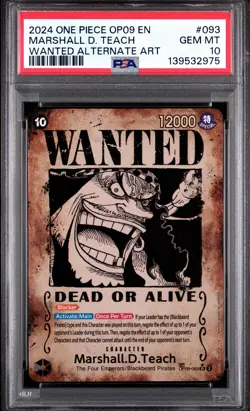 2024 One Piece OP09-093 Marshall D Teach Wanted Poster PSA 10 SP Alt Art RARE - Image 1