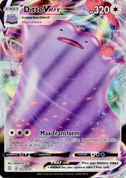 Holo Ditto VMAX 051/072 Ultra Rare Shining Fates Pokemon TCG NM Card - Image 1